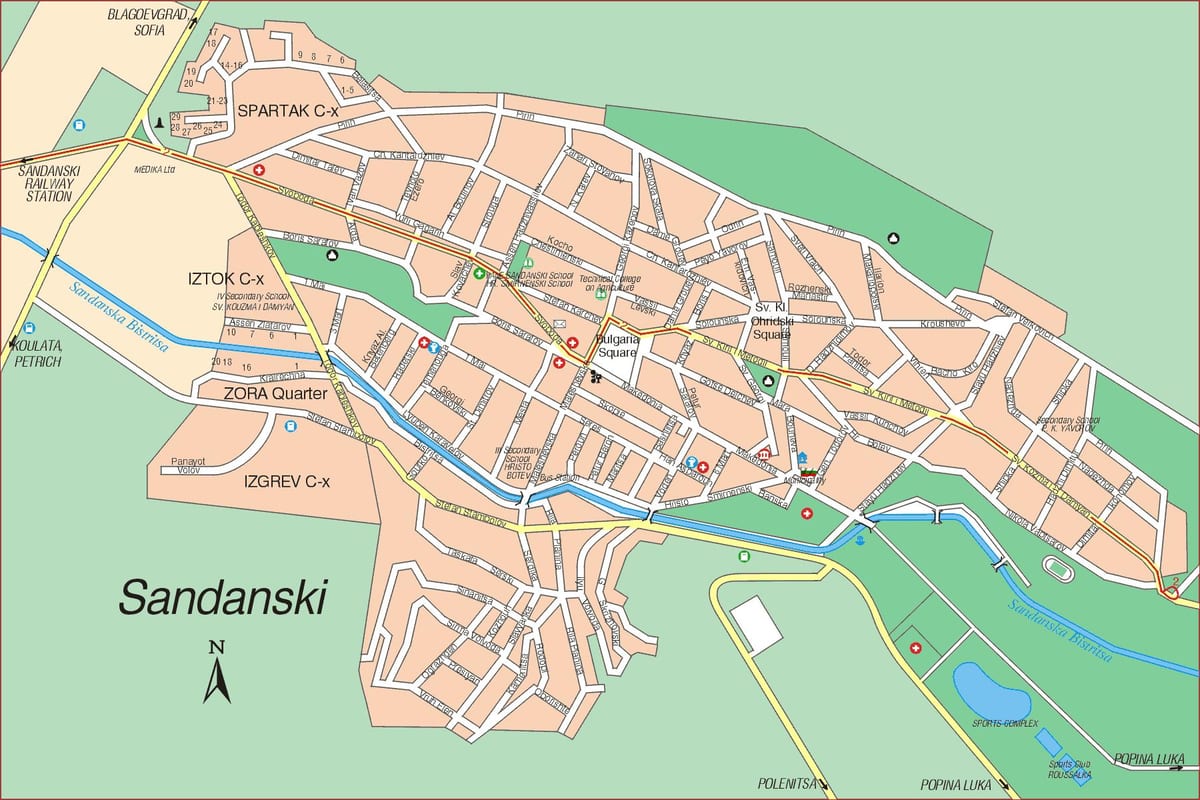 kart Сандански Bolqarıstan