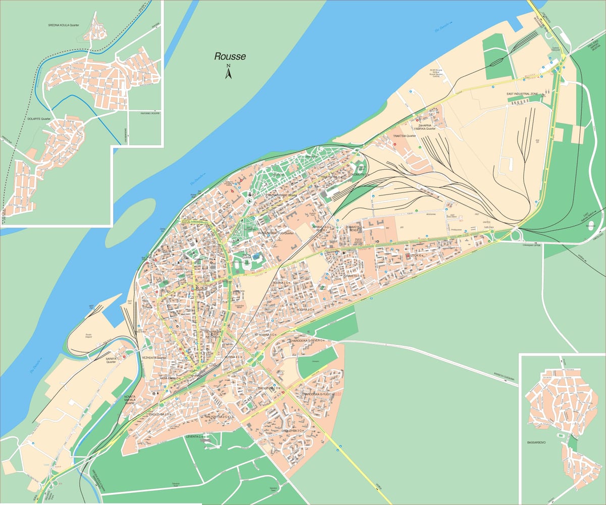 Rusçuk, Bolqarıstan xəritə