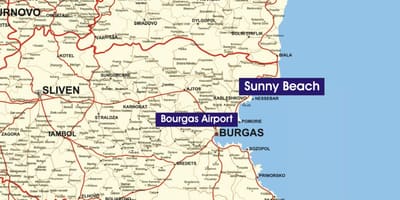 Çimərliklər Bolqarıstan xəritədə