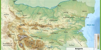 Bolqarıstan topoqrafik xəritə